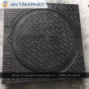 Nắp hố ga composite 850×850 (Khung dương – Chống mùi)