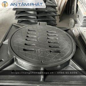 Nắp hố ga composite 900×900 (Khung âm – Thoát nước)